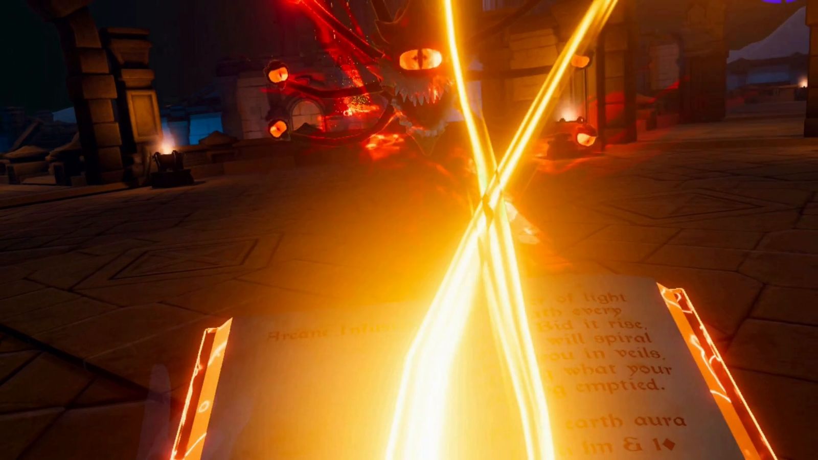 A glowing sigil traced over the spellbook